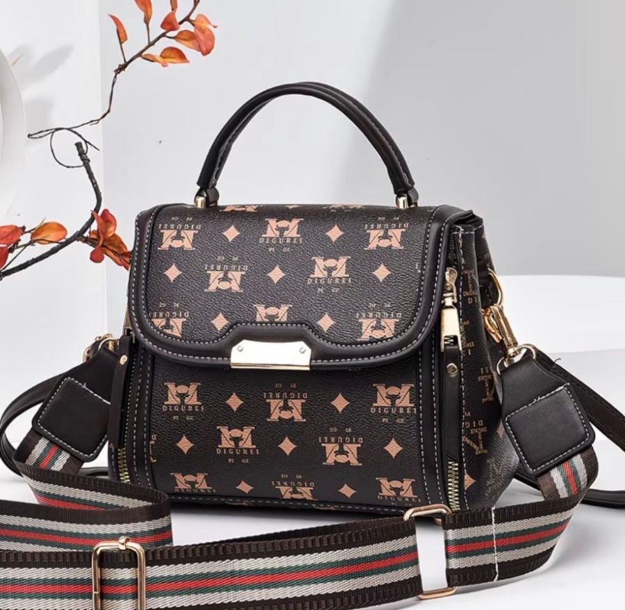 Genuine Leather Feel Women's Handbag, Korean-style Fashion Versatile Shoulder Crossbody Bag,